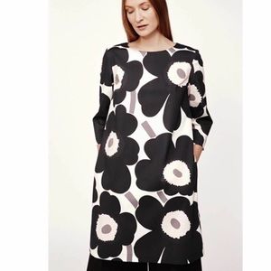 Marimekko Unelma Unikko Dress - Used condition w/ Flaws on Shoulders Size 34/ XS